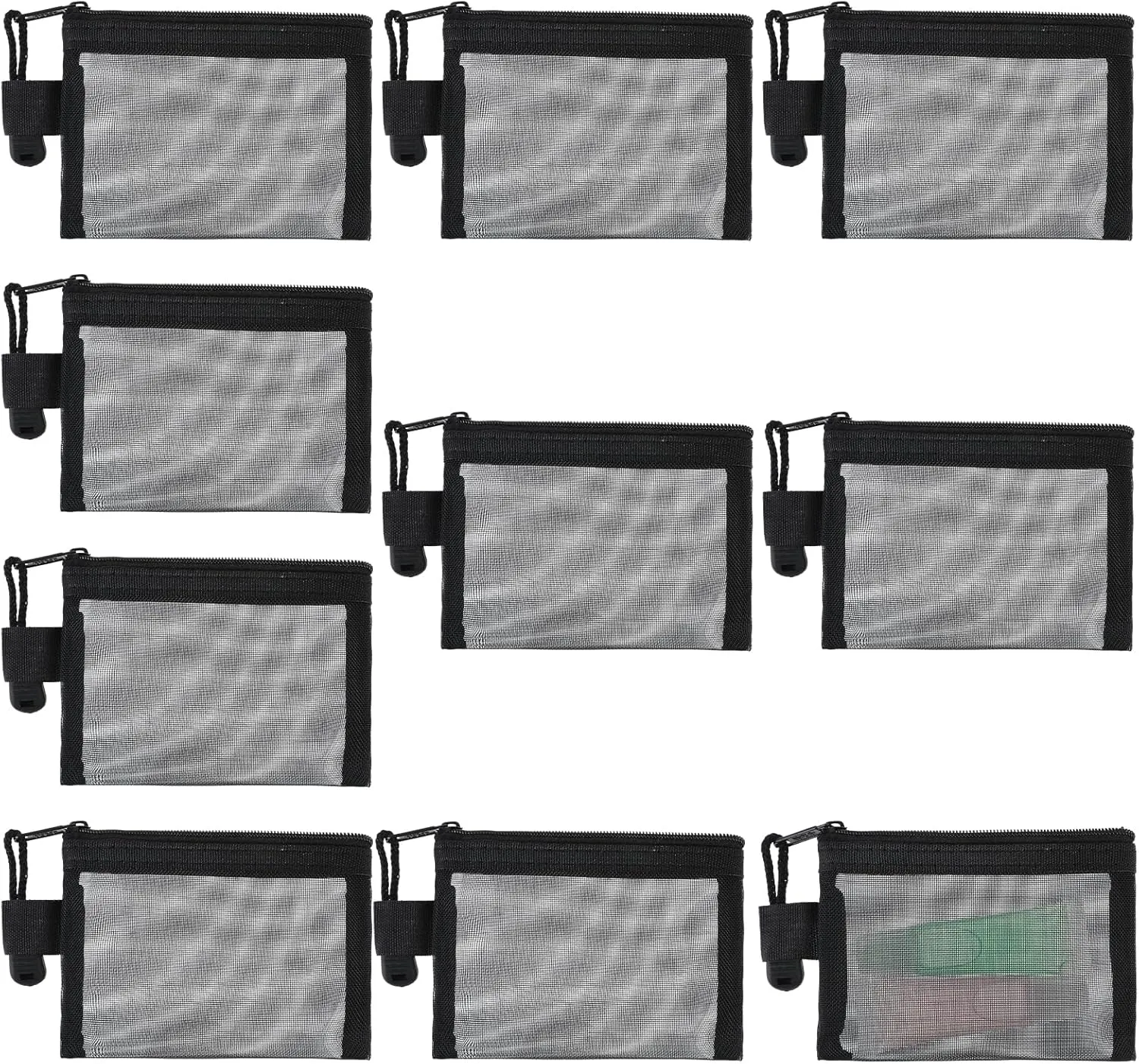 10 Pcs Mini Mesh Bags with Zipper, Small Zipper Mesh Bags Nylon Cosmetic Coin Purse Pouches Makeup Zipper Pouch for Women Home Travel