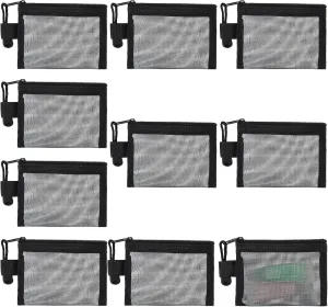 10 Pcs Mini Mesh Bags with Zipper, Small Zipper Mesh Bags Nylon Cosmetic Coin Purse Pouches Makeup Zipper Pouch for Women Home Travel