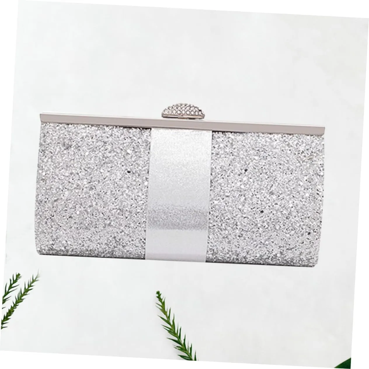 2pcs Glitter Handbag Fashion Clutch Prom Handbag Wedding Clutch Evening Bag Handbags Clutch Purse Chain