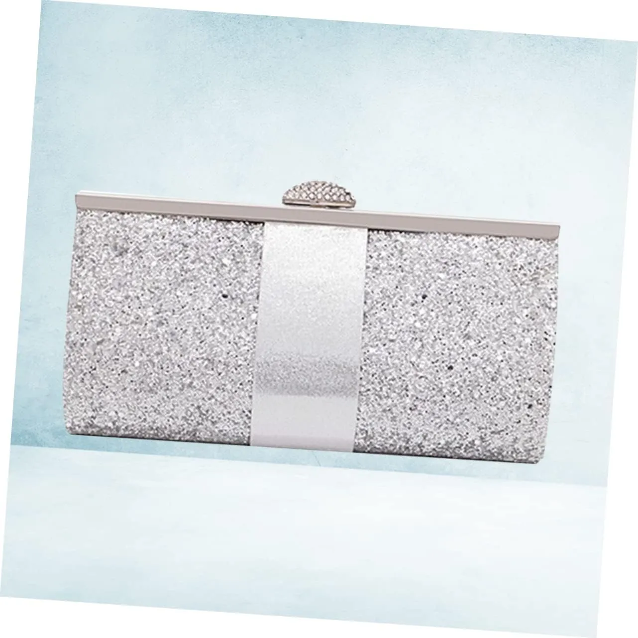 2pcs Glitter Handbag Fashion Clutch Prom Handbag Wedding Clutch Evening Bag Handbags Clutch Purse Chain
