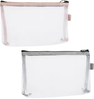 2PCS Mini Makeup Bag,Zipper Mesh Bags,Portable Small Makeup Pouch for Women,Small Travel Cosmetic Bag,Mini storage bag for coin,lipstick,jewelry