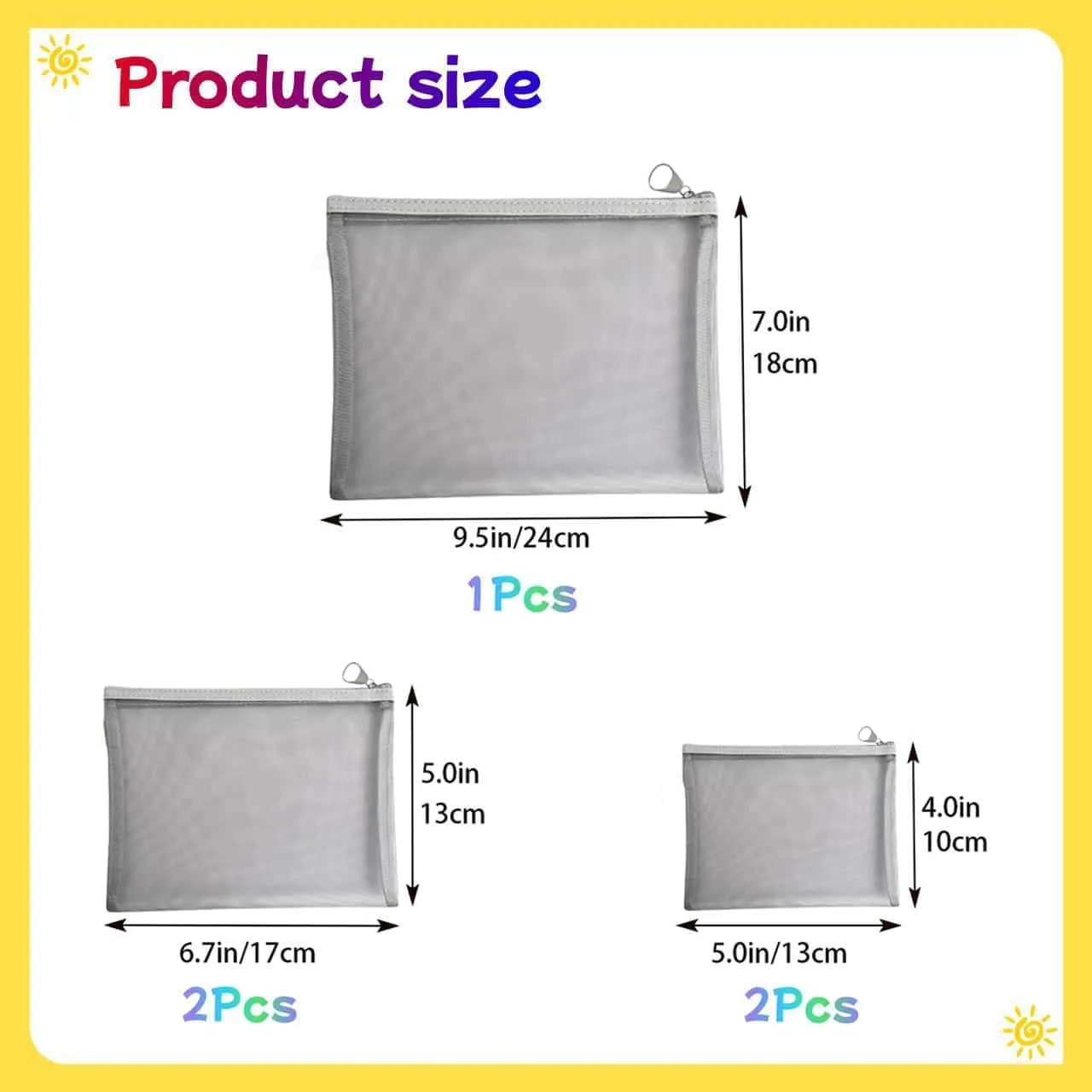 5PCS Zipper Mesh Bags, Cosmetic Accessories Organizer, Small Travel Kit Storage Pouch for Credit Card Key Holder Coin Purse, Mesh Cosmetic Bag for Travel Pouches for Organization (5Pcs Gray)