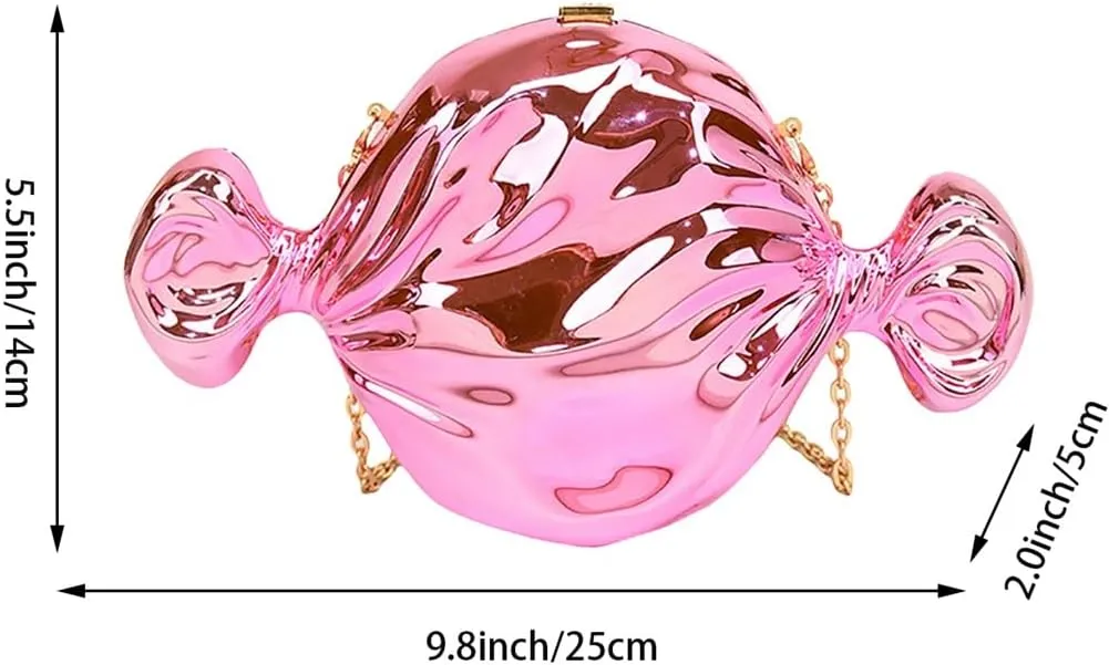 Acrylic Candy Shaped Handbag Cute Clutch Purse for Women Unique Chain Shoulder Bag for Dating