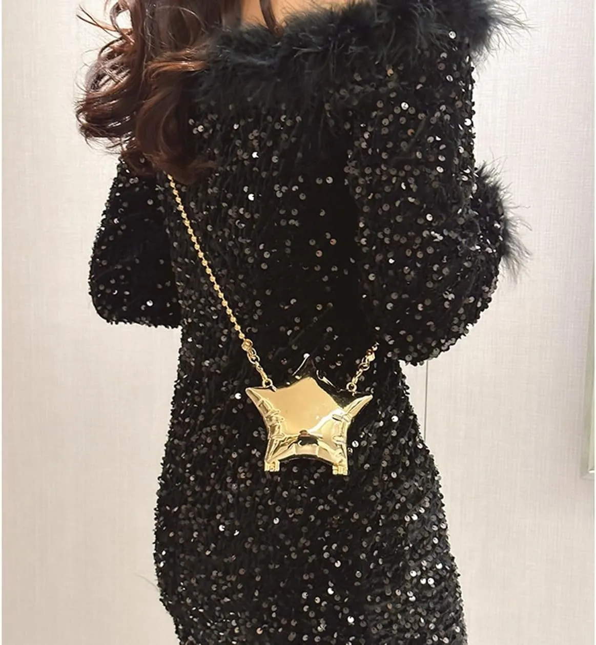 Acrylic Clutch Purse for Women Novelty Star Shaped Handbags Unique Purse for Party Cocktail Shoulder Bag