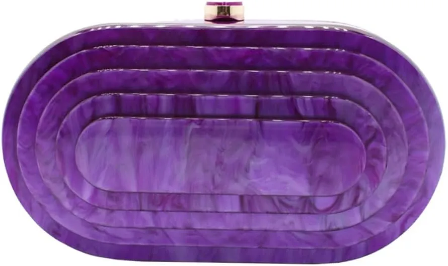 Acrylic Evening Clutch Bag for Women Shell Shape Shoulder Crossbody Bag Glitter Marble Purse Handbag
