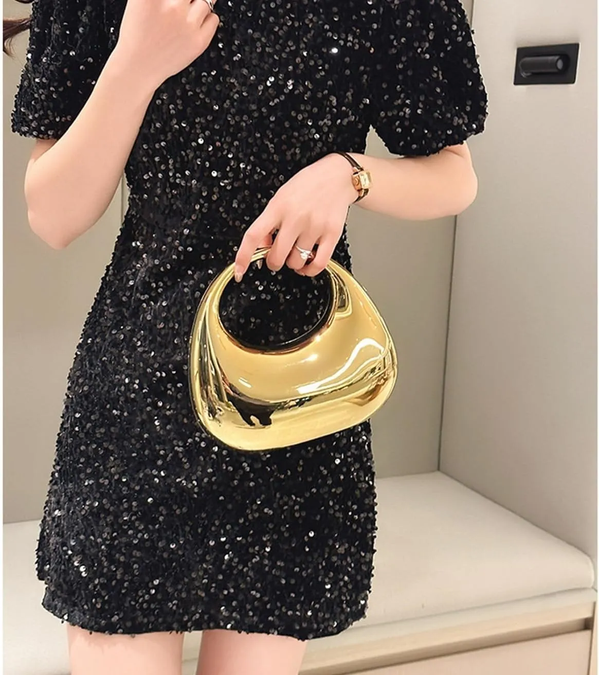 Acrylic Handbags for Women Cute Acrylic Clutch Small Unique Purse Trendy Metal Evening Bag for Party Cocktail