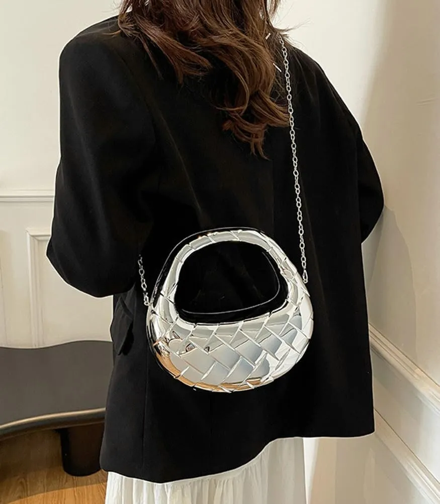 Acrylic Handbags for Women Unique Top-handle Evening Clutch Purse Chain Strap Crossbody Bag for Wedding Cocktail Party