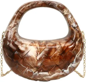 Acrylic Handbags for Women Unique Top-handle Evening Clutch Purse Chain Strap Crossbody Bag for Wedding Cocktail Party