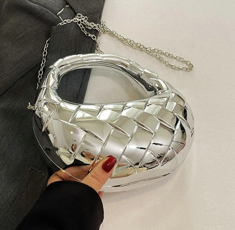 Acrylic Handbags for Women Unique Top-handle Evening Clutch Purse Chain Strap Crossbody Bag for Wedding Cocktail Party