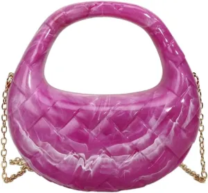 Acrylic Handbags for Women Unique Top-handle Evening Clutch Purse Chain Strap Crossbody Bag for Wedding Cocktail Party