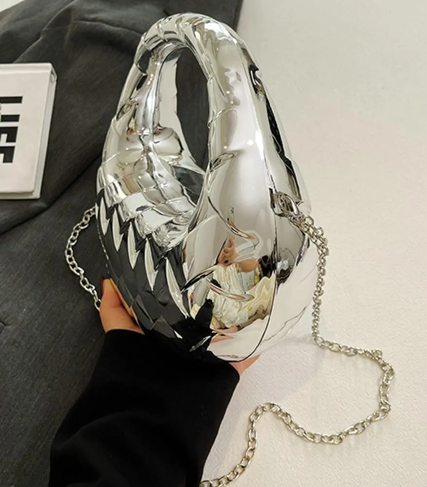 Acrylic Handbags for Women Unique Top-handle Evening Clutch Purse Chain Strap Crossbody Bag for Wedding Cocktail Party