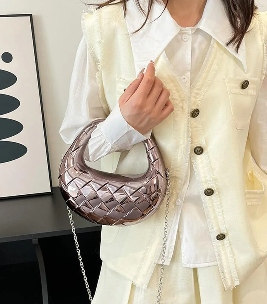 Acrylic Handbags for Women Unique Top-handle Evening Clutch Purse Chain Strap Crossbody Bag for Wedding Cocktail Party