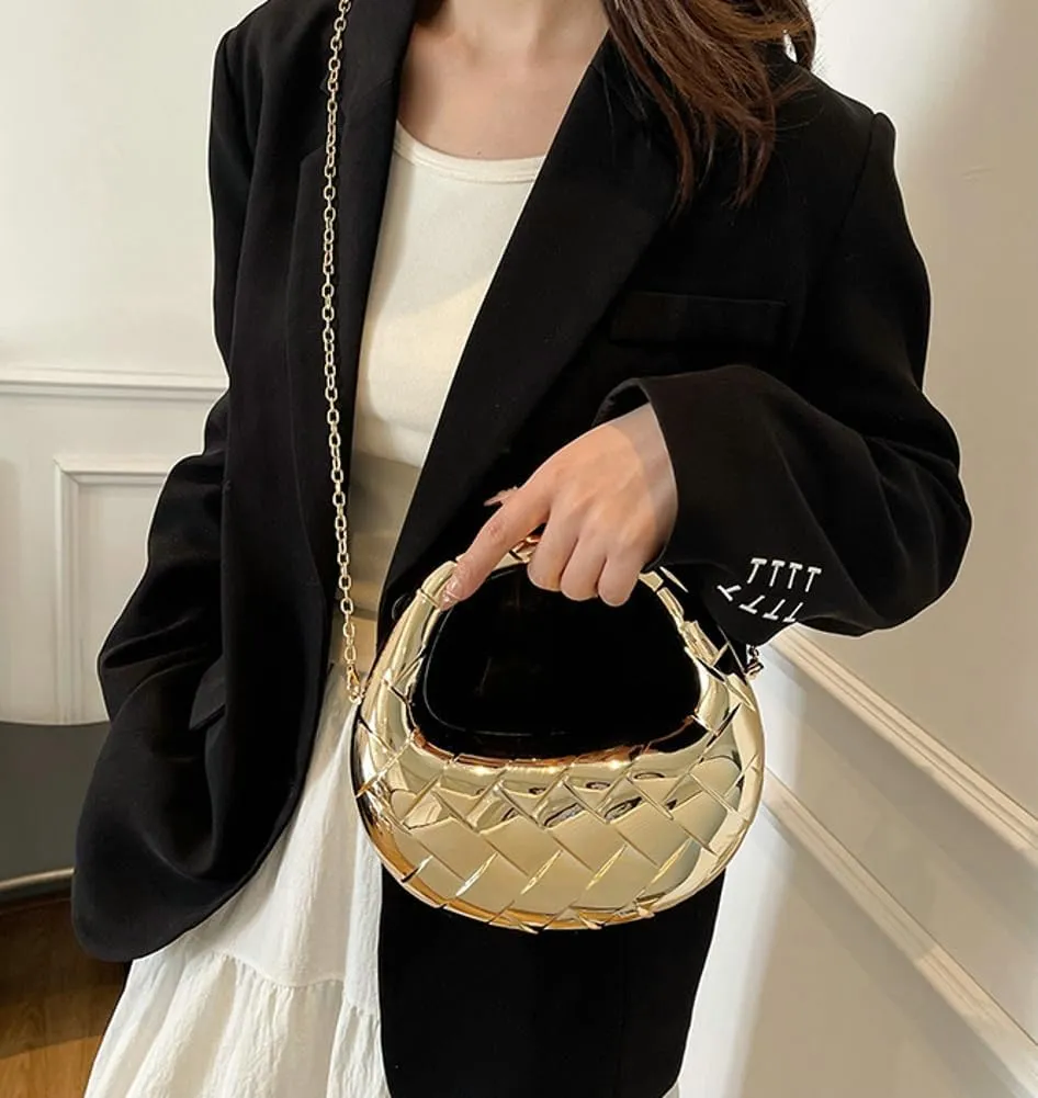Acrylic Handbags for Women Unique Top-handle Evening Clutch Purse Chain Strap Crossbody Bag for Wedding Cocktail Party