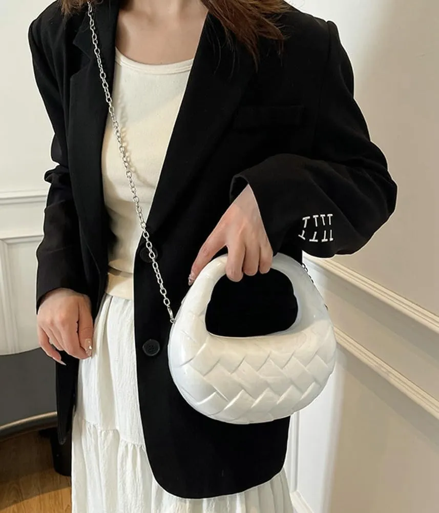 Acrylic Handbags for Women Unique Top-handle Evening Clutch Purse Chain Strap Crossbody Bag for Wedding Cocktail Party
