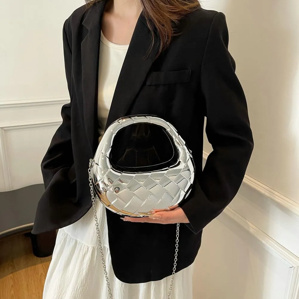 Acrylic Handbags for Women Unique Top-handle Evening Clutch Purse Chain Strap Crossbody Bag for Wedding Cocktail Party