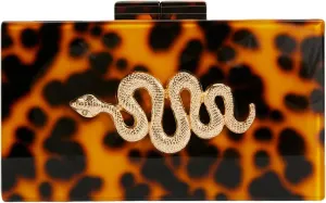Acrylic Metal Snake Evening Clutch Bags for Women Square Box Handbag Elegant Amber Crossbody Purses Wedding Party
