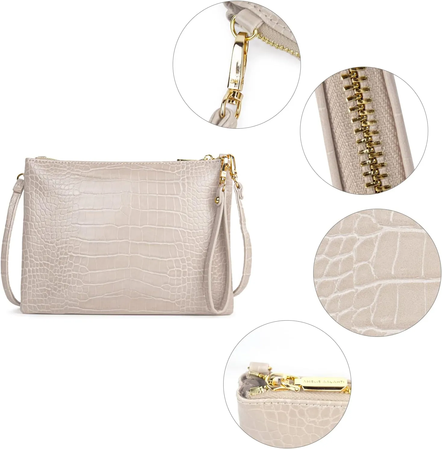 AMELIE GALANTI womens small crossbody strap handbag bag,Soft Leather Fabric Delicate Durable Fashion Design