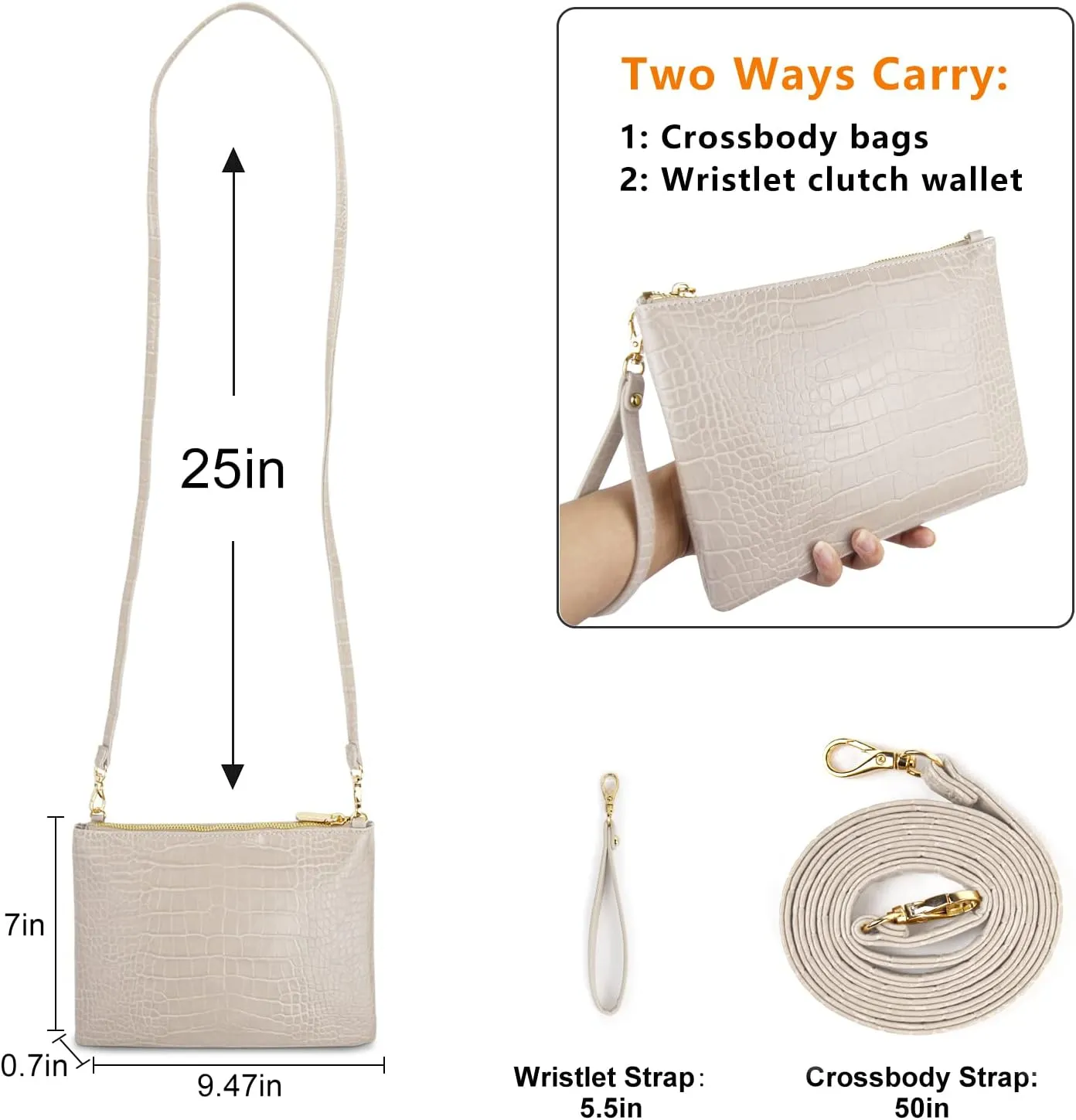 AMELIE GALANTI womens small crossbody strap handbag bag,Soft Leather Fabric Delicate Durable Fashion Design