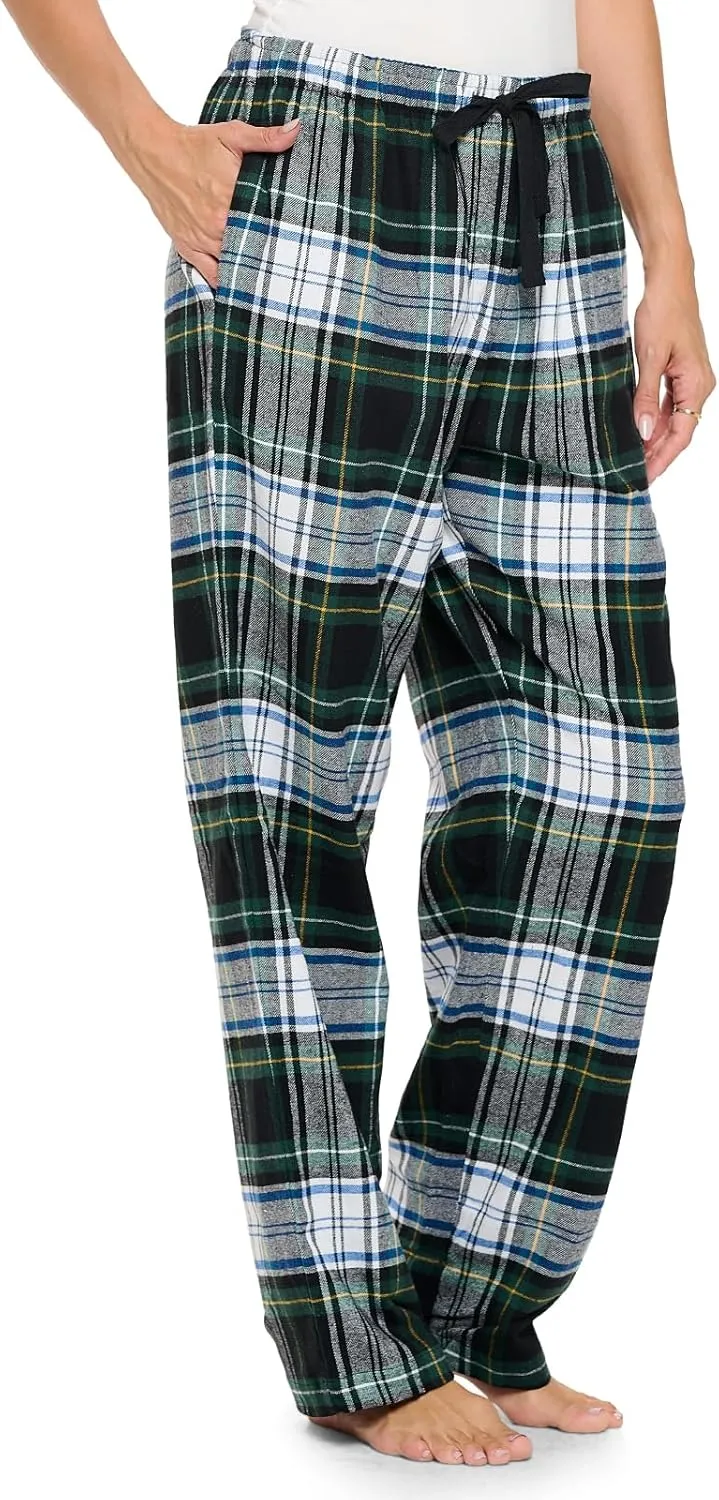 Ashford & Brooks Women's Super Soft Flannel Plaid Pajama Sleep Pants