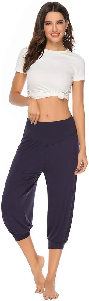 AvaCostume Modal Cotton Soft Yoga Sports Dance Harem Capri Pants