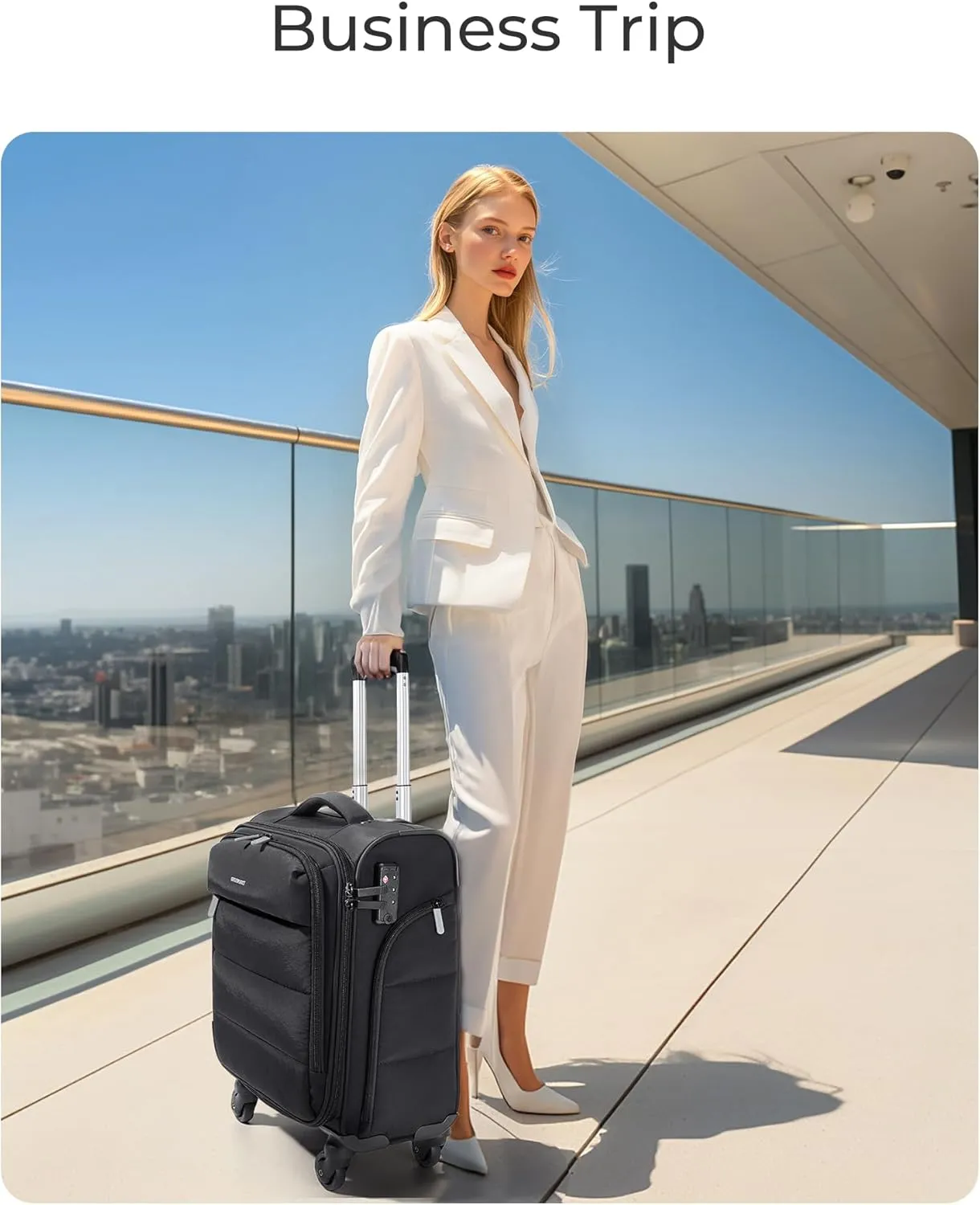 BAGSMART Underseat Carry on Luggage with Wheels, Soft Underseat Travel Luggage with PVC Wet/Dry Pockets, Lightweight Soft Personal Item Suitcase for Short Trip, Sakura Pink
