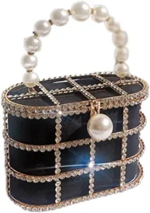 Basket Evening Clutch Bags Women Beaded Metallic Cage Handbags Ladies Wedding Party Purse