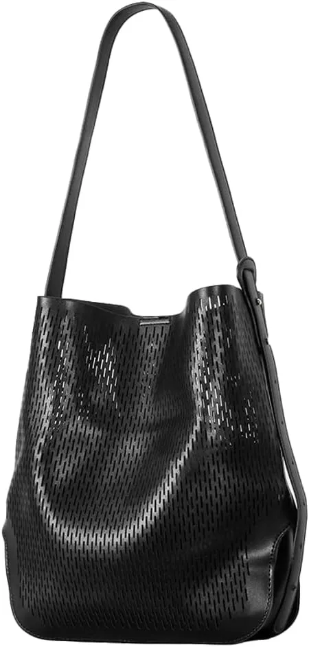 Beach Tote Bags PU Leather Hobo Bag Bucket Crossbody Purses Large Women's Shoulder Handbags Satchels for Shopping Swim Travel