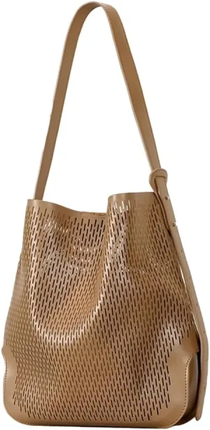 Beach Tote Bags PU Leather Hobo Bag Bucket Crossbody Purses Large Women's Shoulder Handbags Satchels for Shopping Swim Travel