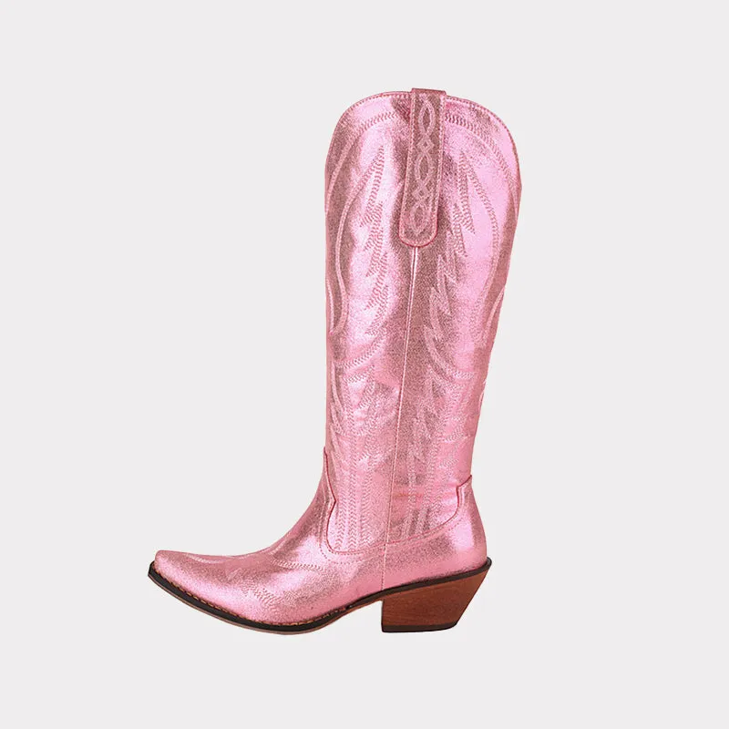 Begonia Gleamy Embroidery Boots