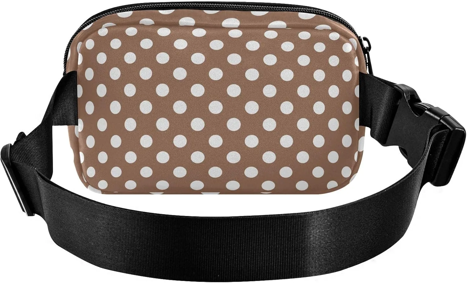 Belt Bag White Brown Retro Polka Dot Crossbody Bags Waist Packs Waterproof Crossbody Bags for Women