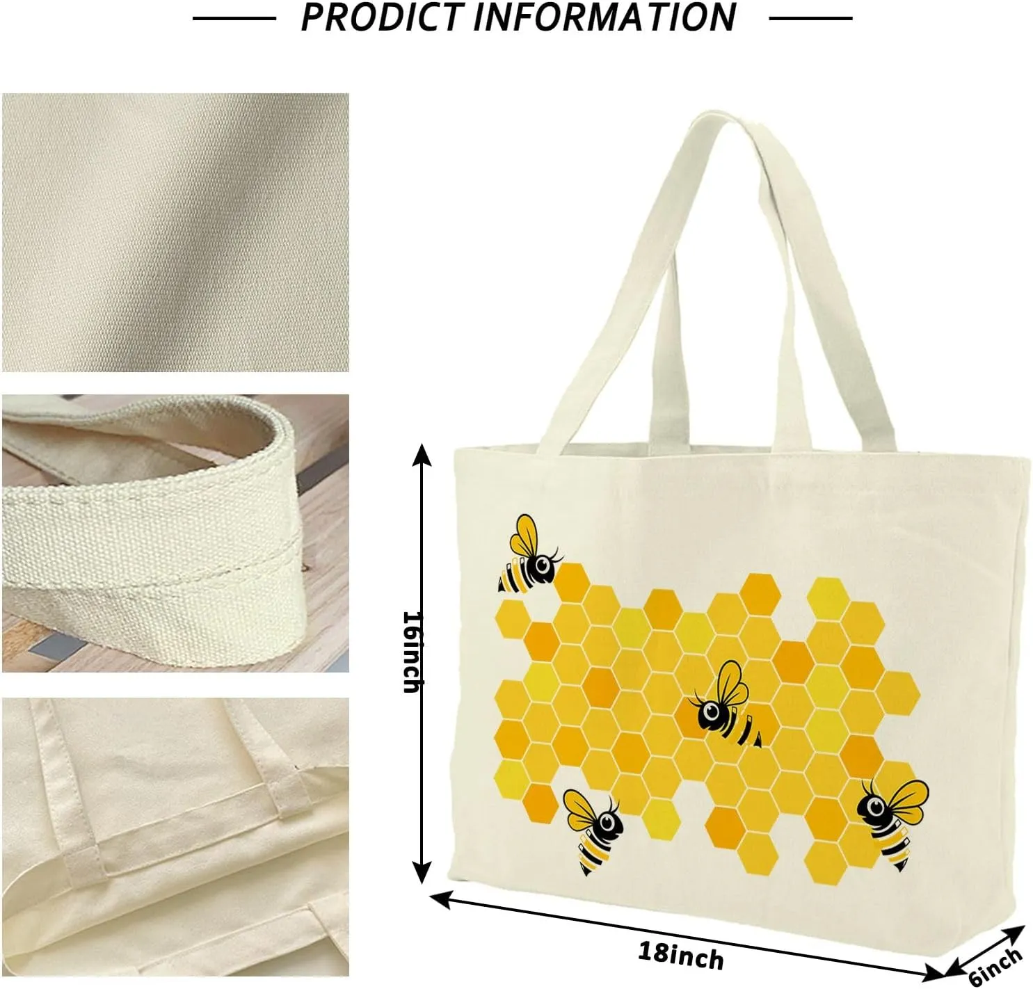 Big Canvas Tote Bag Aesthetic for Women, Flower Reusable Cloth Bags for Shopping Grocery Shoulder Bag