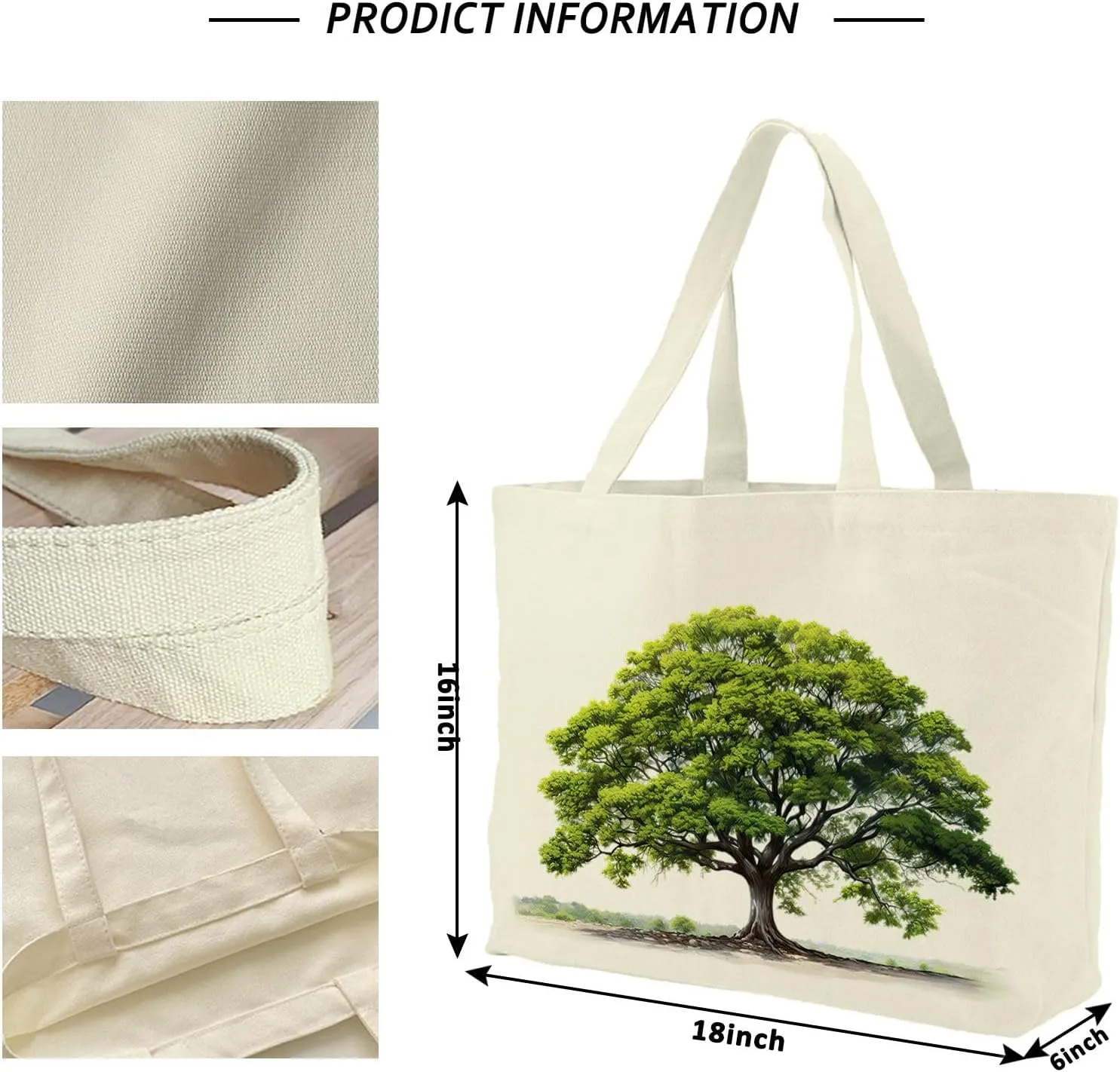 Big Canvas Tote Bag Aesthetic for Women, Flower Reusable Cloth Bags for Shopping Grocery Shoulder Bag