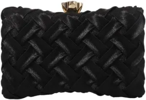 Black Imitation Soft Silk Clutch Purses European American Evening Bag