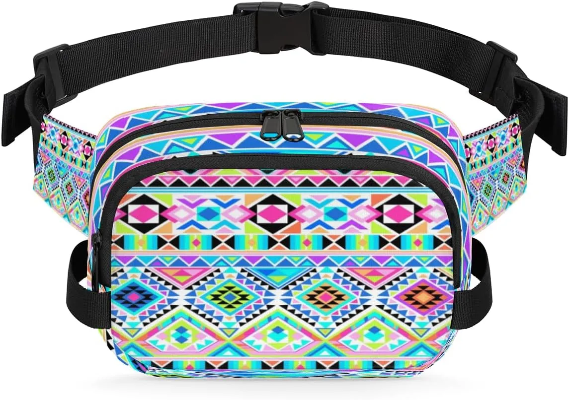 Boho Modern Geometric Fanny Pack Crossbody Bags for Women Men Waist Packs Hip Bum Bag Cross Body Fanny Pack with Adjustable Strap for Running Hiking Travel