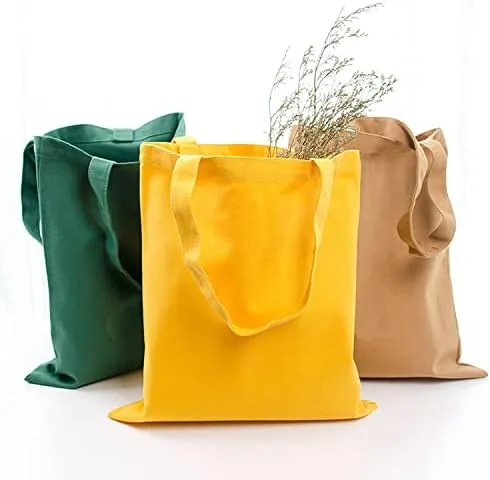 Boolavard Cotton Tote Bag, Lightweight Medium Reusable Grocery Shopping Cloth Bags, Suitable for DIY, Advertising, Promotion