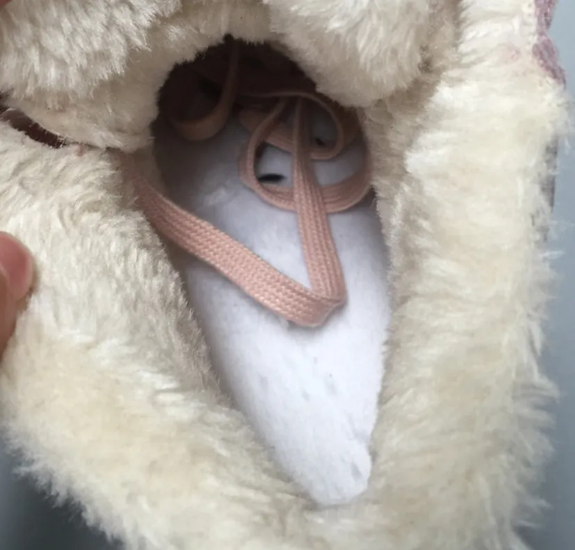 BOOPDO DESIGN HIGH TOP BOOT TRAINERS WITH FAUX FUR LINING