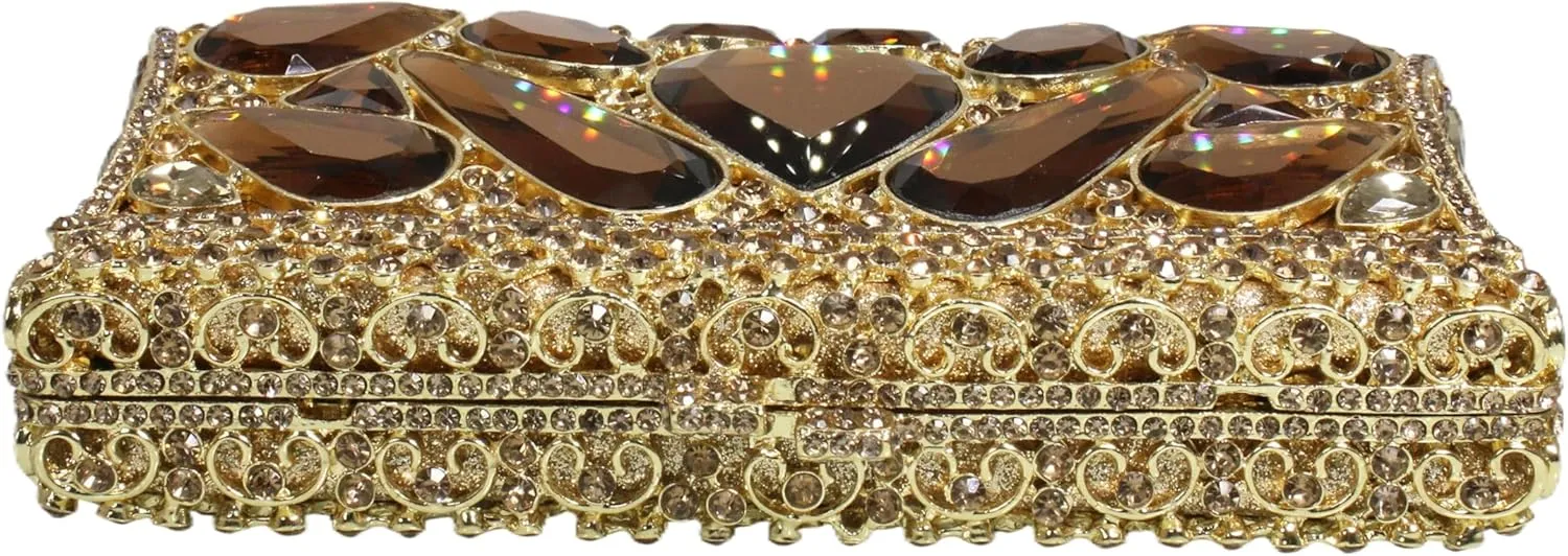 Bridal Crystal Handbags Novetly Rhinestone Stones Purses Box Evening Bag Unique Agate Stones Mini Clutch for Wedding