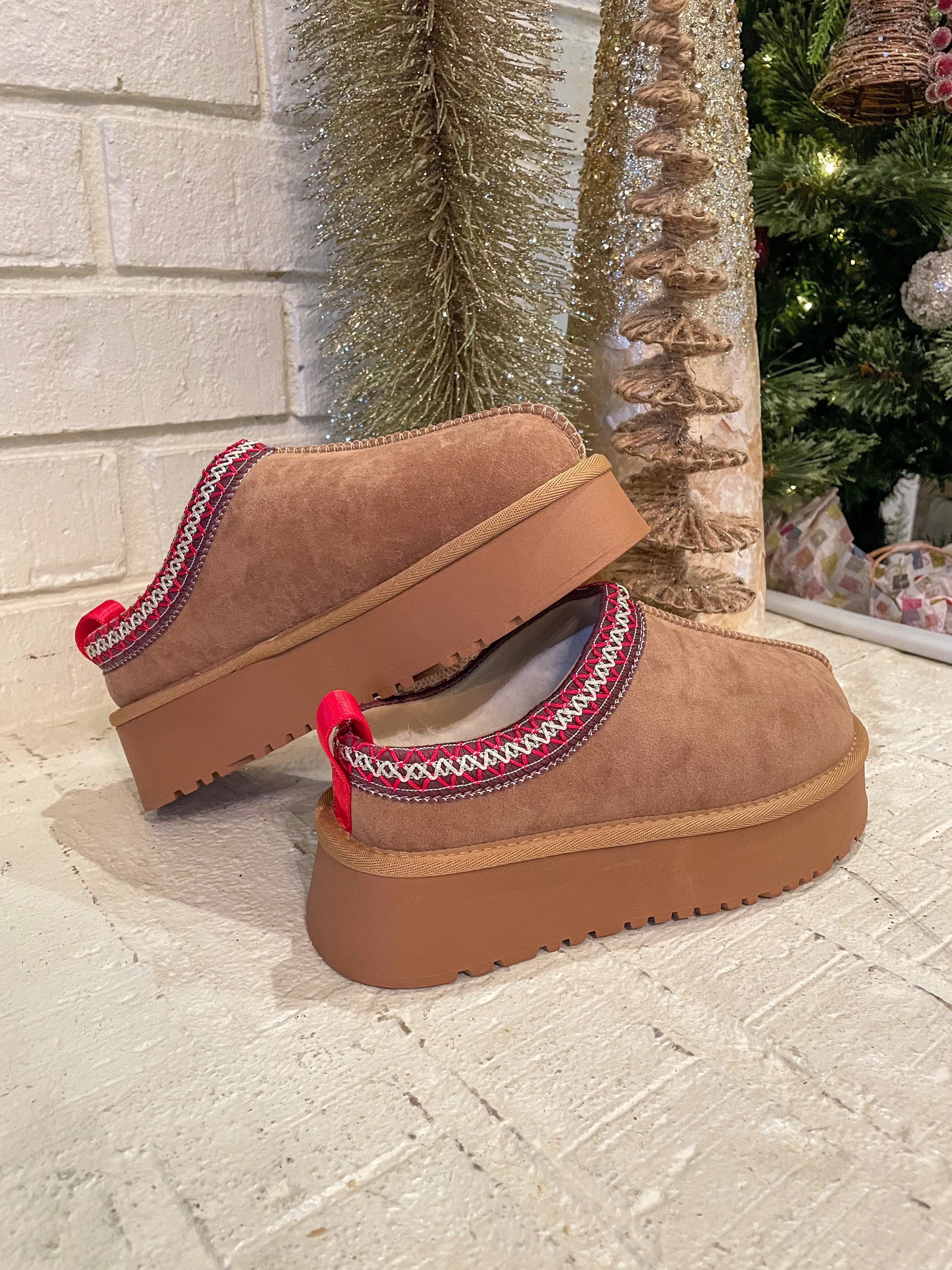 Brown Tessa Platform Slippers