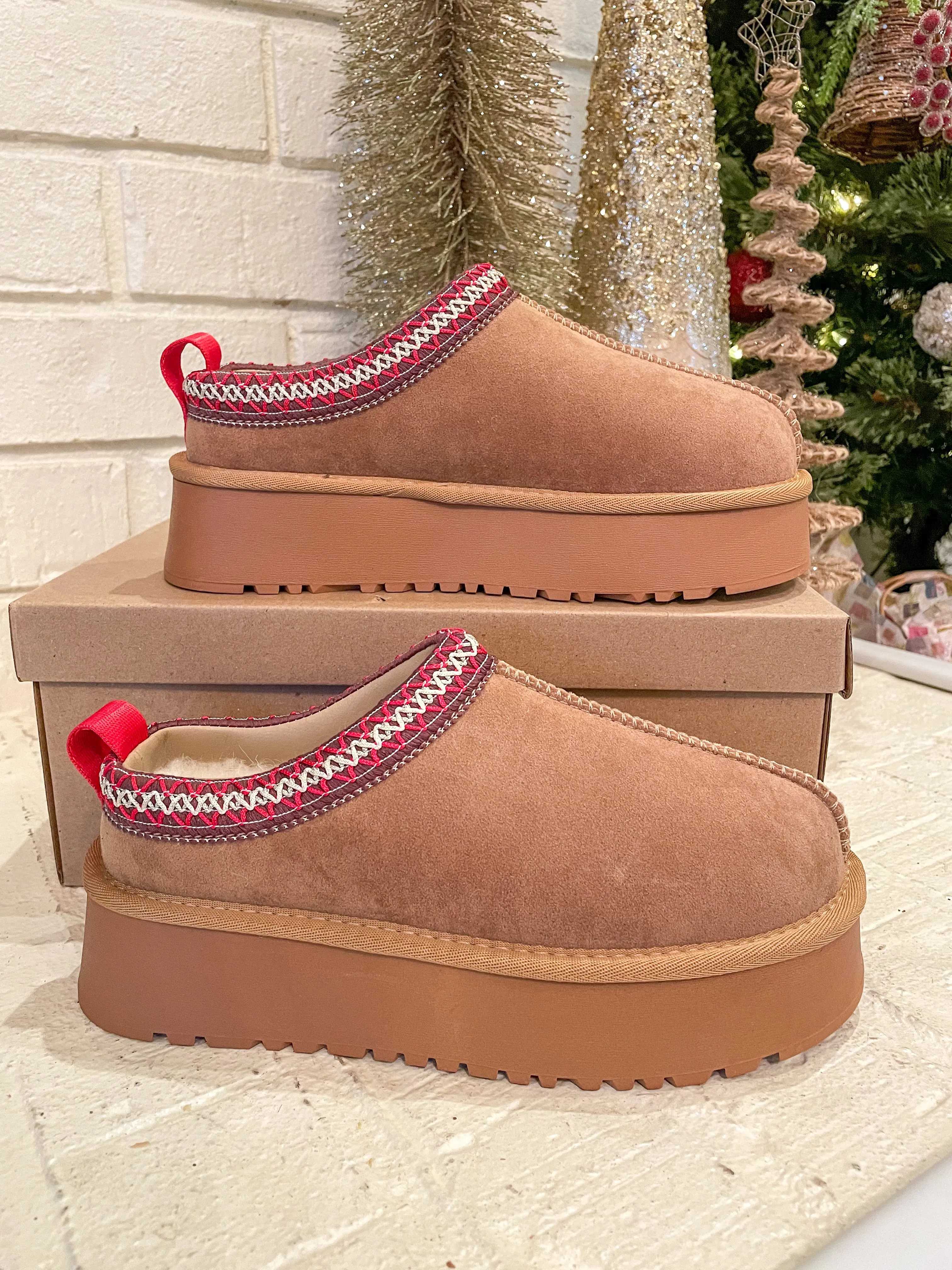 Brown Tessa Platform Slippers