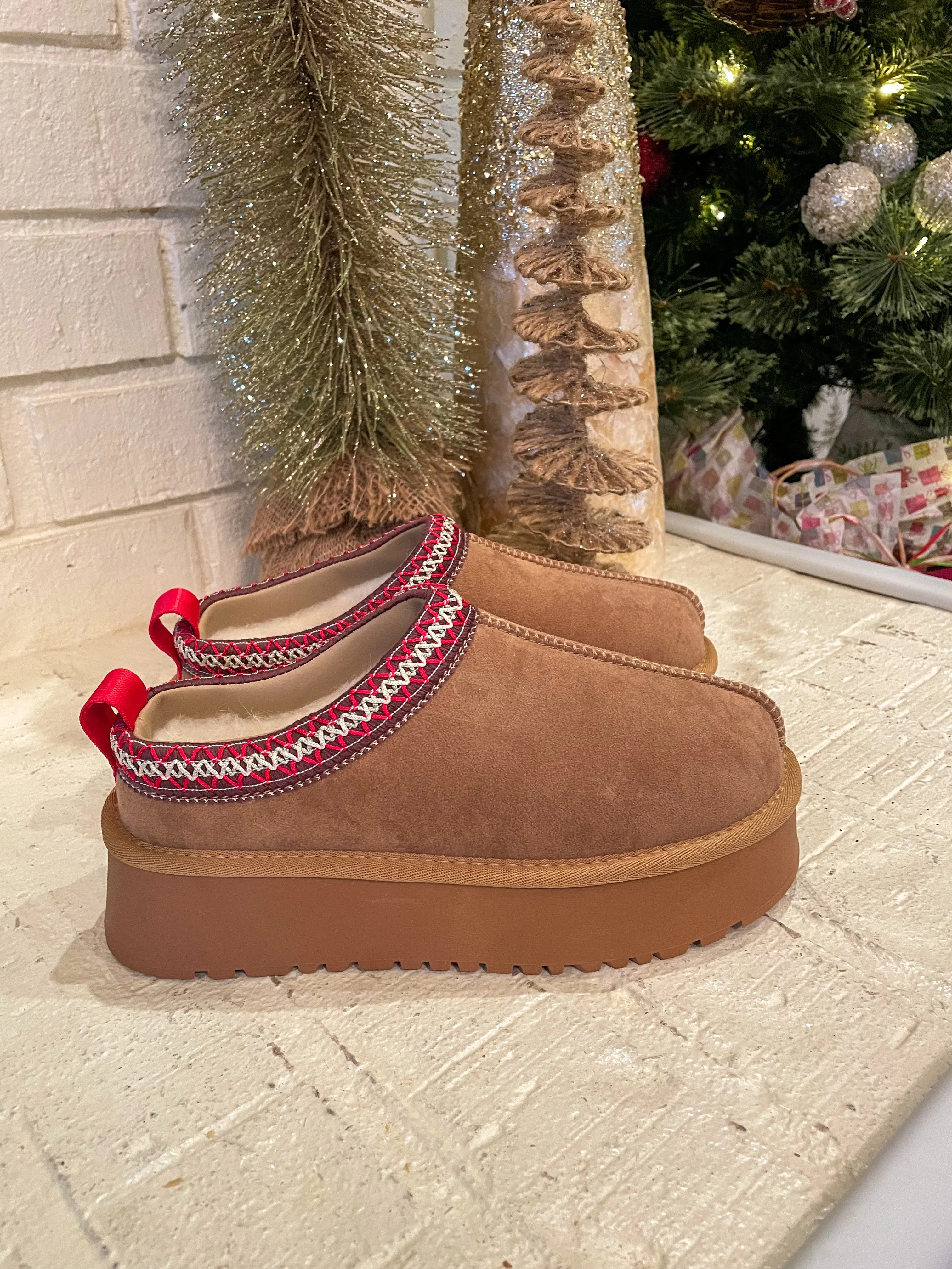 Brown Tessa Platform Slippers