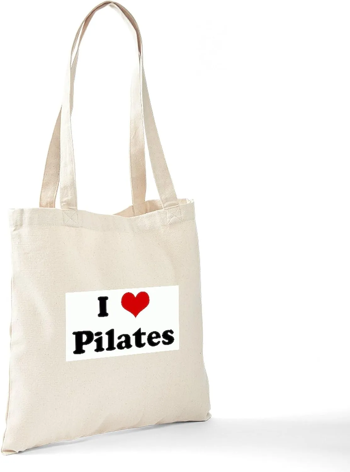 CafePress I Love Pilates Tote Bag Natural Canvas Tote Bag, Reusable Shopping Bag