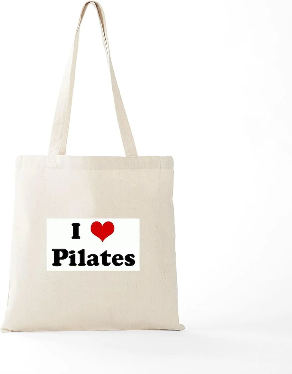 CafePress I Love Pilates Tote Bag Natural Canvas Tote Bag, Reusable Shopping Bag