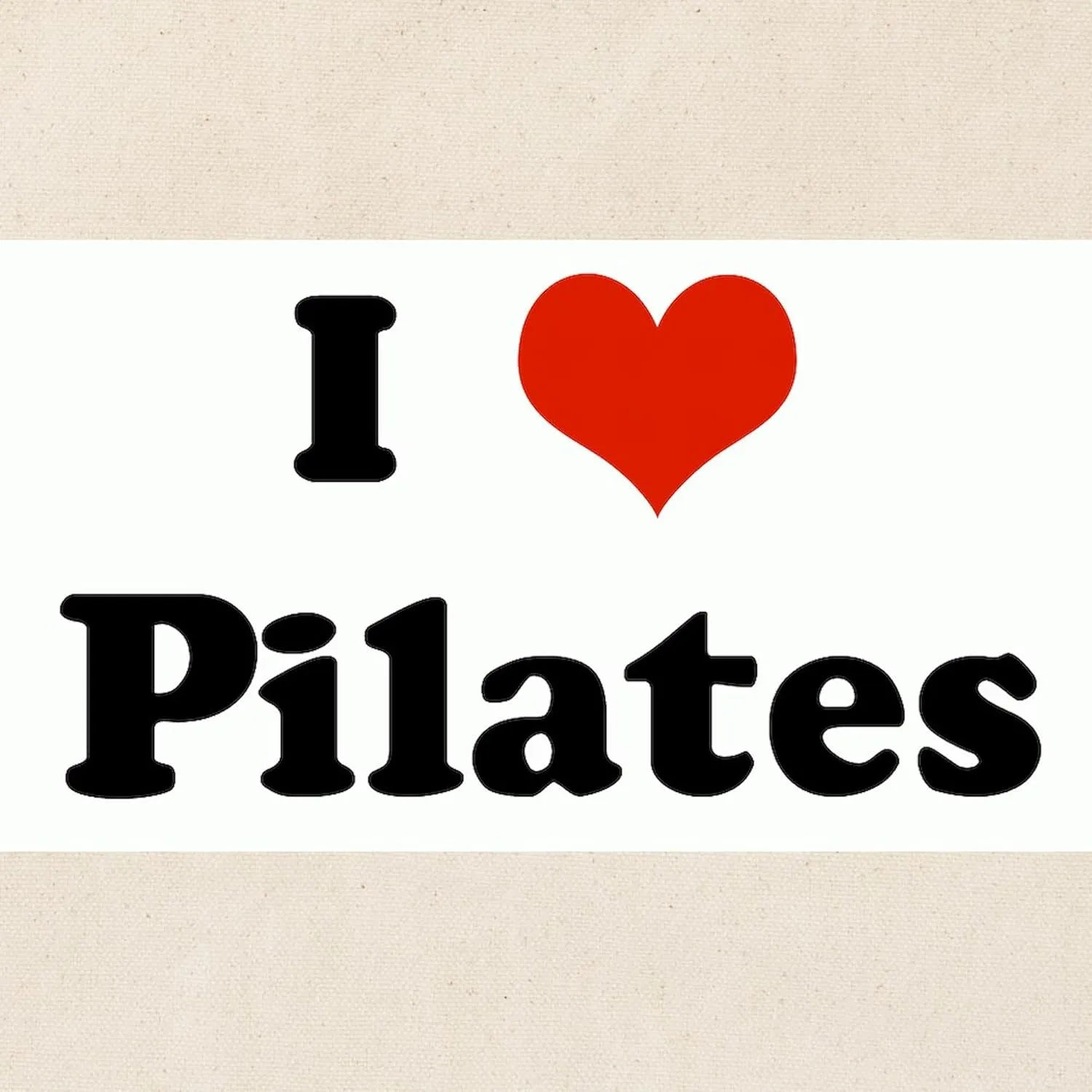 CafePress I Love Pilates Tote Bag Natural Canvas Tote Bag, Reusable Shopping Bag