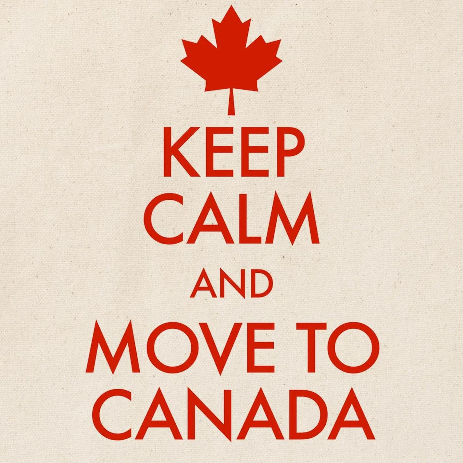 CafePress Keep Calm Move To Canada Tote Bag Reusable Natural Beige Canvas Shopping Bag