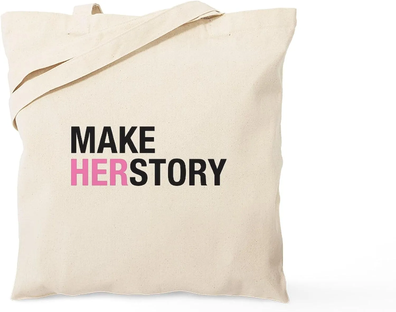 CafePress Make Herstory Tote Bag Natural Canvas Tote Bag, Reusable Shopping Bag