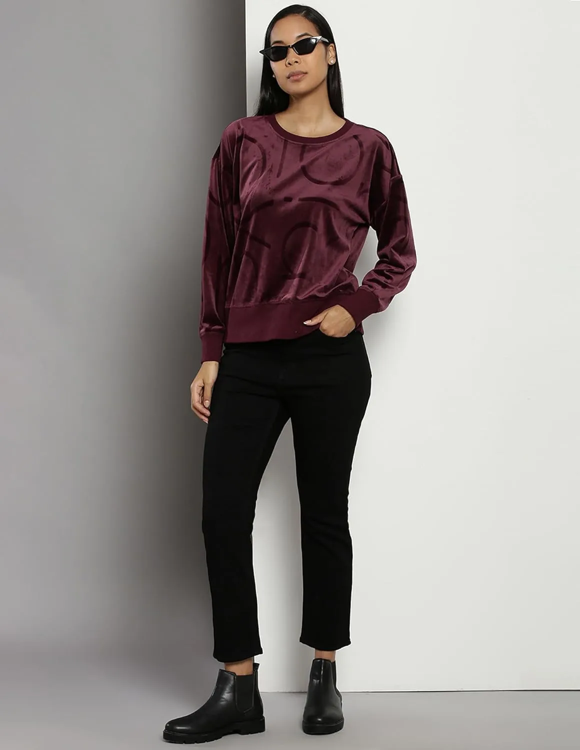 Calvin Klein Women's Embosed Logo Knit Longsleeve