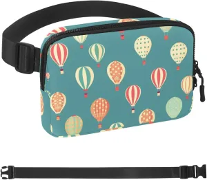 Cartoon Hot Air Balloon Fanny Packs for Women Men, Crossbody Belt Bag with Zipper Pockets,Waterproof Waist Packs with Adjustable Strap for Workout Running Traveling Hiking