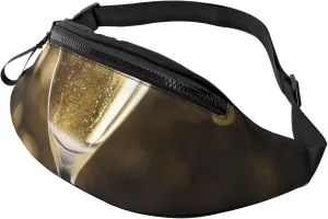 Champagne Fanny Pack for Men Women Fashion Waist Packs Travel Crossbody Bag With Adjustable Strap Everywhere Belt Bag Waterproof Chest Bags Cycling Bum Bag Wallet