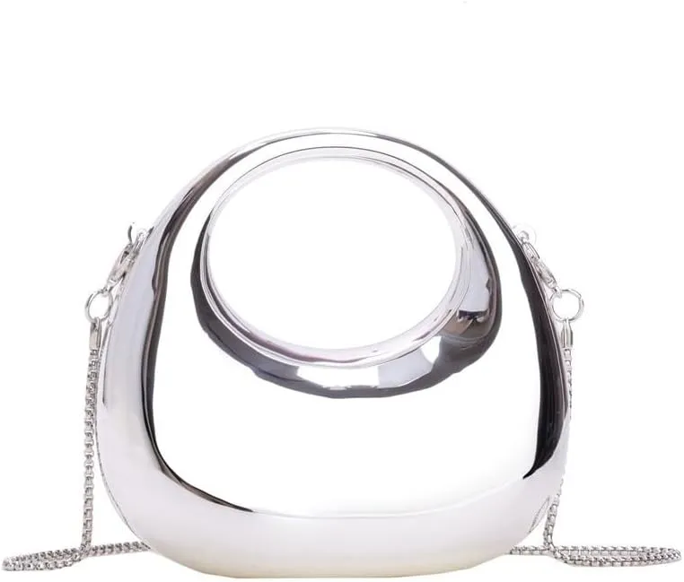 changes girlAcrylic Handbags for Women Cute Acrylic Clutch Small Unique Purse Trendy Metal Evening Bag for Party Cocktail silvery