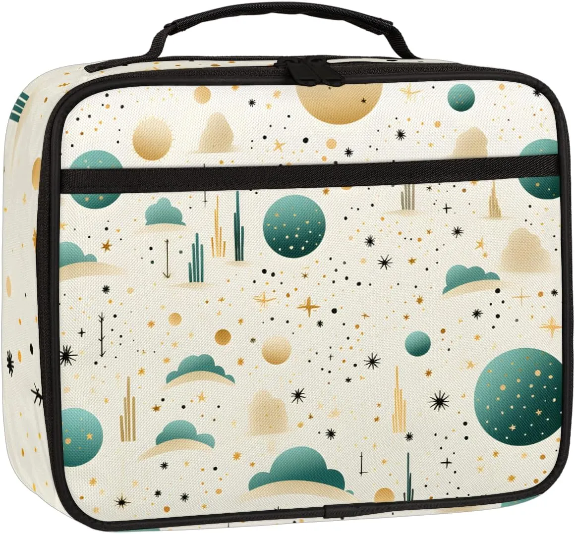 Chic Modern Square Lunch Bag Round Modern Square Tote Lunch Bag Reusable Lunch Box Leakproof Cooler Bag